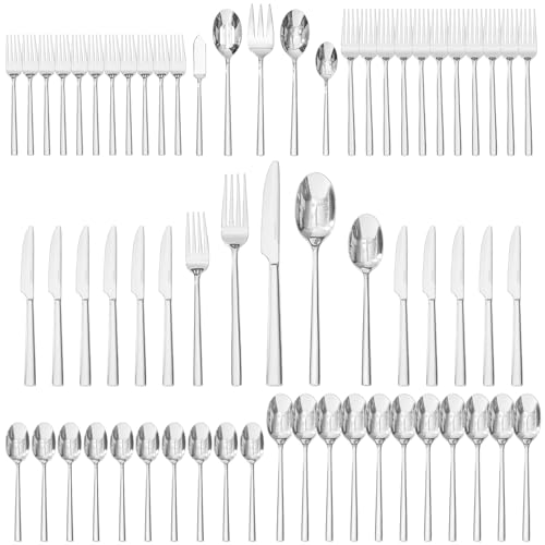 65 Piece Silverware Set with Serving Utensils (65 Count)