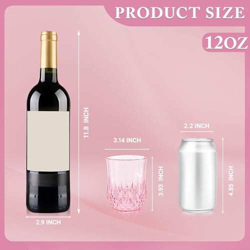 100 Pack Plastic Stemless Wine Glasses (100 Count)