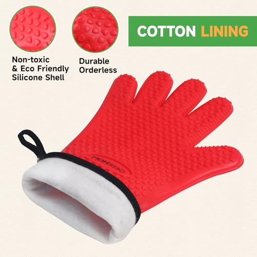 BBQ Gloves Heat Resistant Oven Mitts (2 Count)