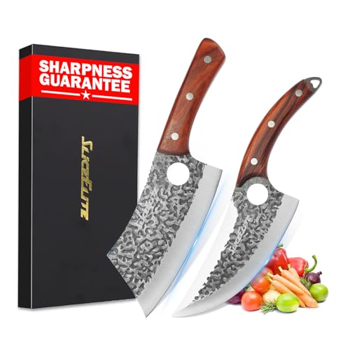 2PCS Hand Forged Butcher Knife Set (2 Count)