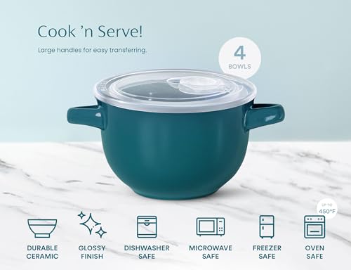 French Onion Soup Crocks with Lids & Handles (4 Count)