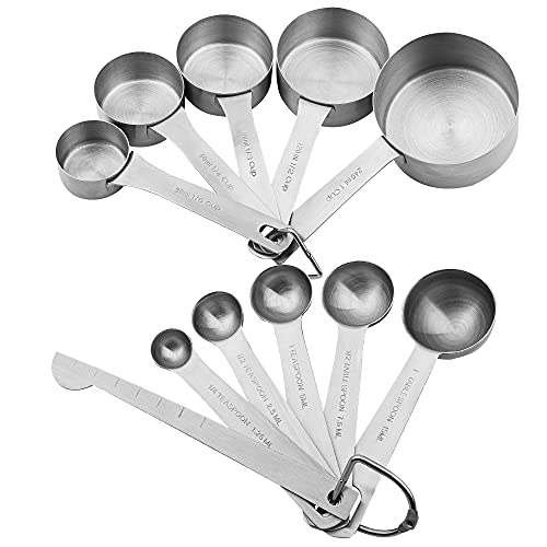 Stainless Steel Measuring Cups and Spoons Set