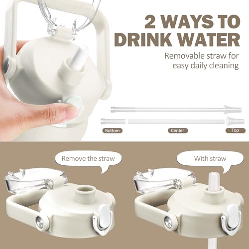 64oz Glass Water Bottles with Straw