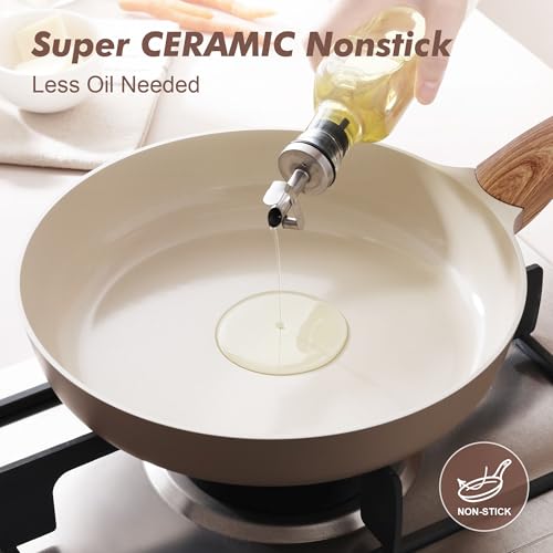 8inch Ceramic Nonstick Frying Pan Paella Pan