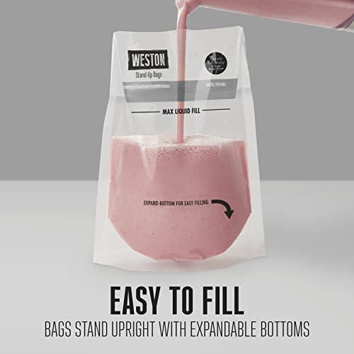 8" x 12" Stand Up Quart Vacuum Sealer Bags For Meal Prep & Sous Vide (32 Count)