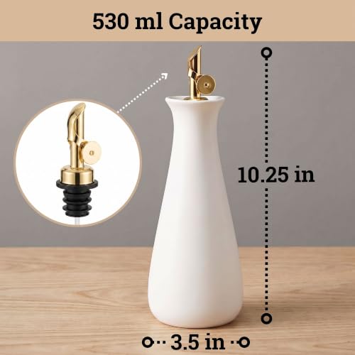 Ceramic Olive Oil Dispenser with Self