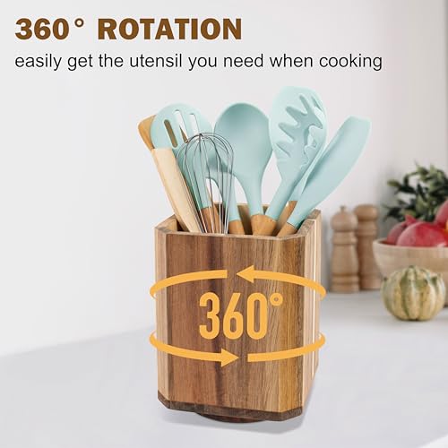 Acacia Wood Utensil Holder