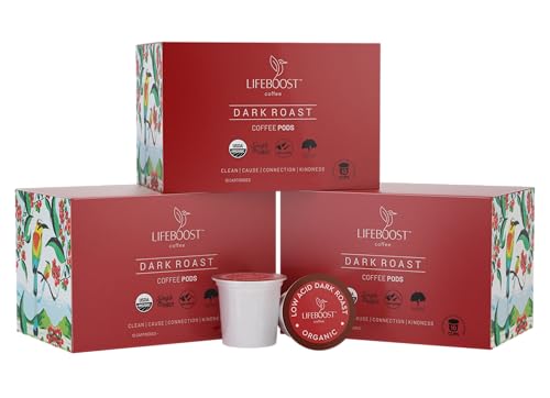 Dark Roast Organic Low Acid Coffee K Cups (10 Count)