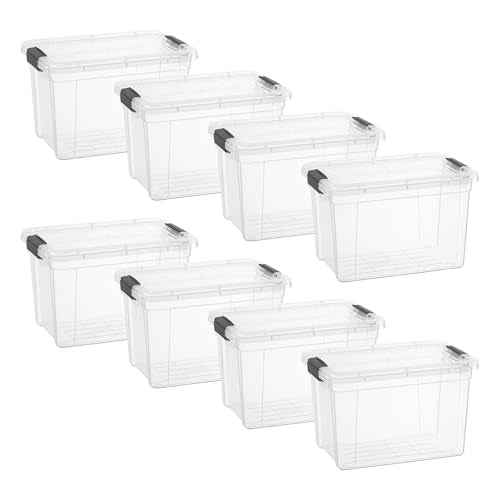 8.7 Quart Clear Plastic Storage Boxes with Lids (8 Count)