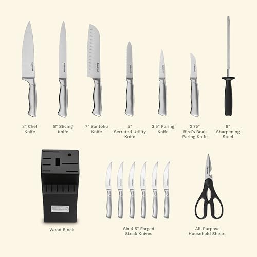 15 Piece Stainless Steel Hollow Handle Block Set (15 Count)