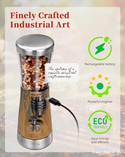 Electric Salt and Pepper Grinder Set with Storage Base (2 Count)