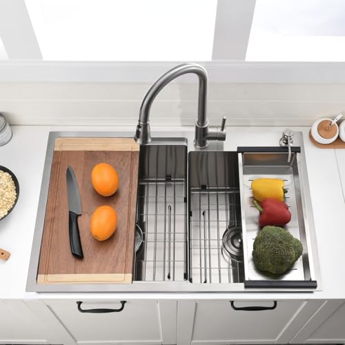 33 Inch Drop In Double Bowl Kitchen Sink