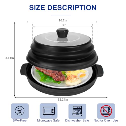 Microwave Splatter Cover for Food with Handle &Heat