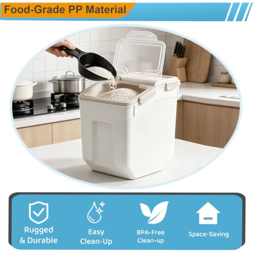 50 lb Large Food Grade Container for Rice Flour Sugar (4 Count)