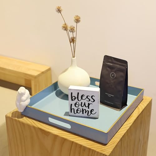 Light Blue Decorative Tray for Living Room