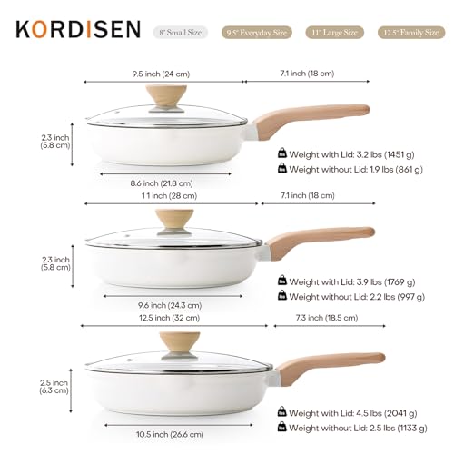 Ceramic Nonstick Frying Pan Set with Lid