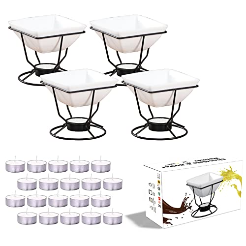 7oz Butter Warmers for Seafood with 20 Tealight
