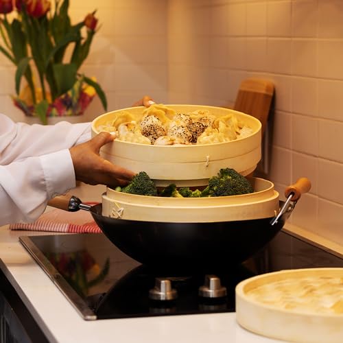 2 Tier Bamboo Steamer Baskets