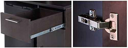 Fridge Space Hutch Cabinet with Microwave Space and Trash Bin