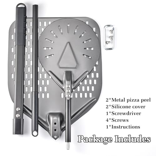 12 Inch + 9 Inch Perforated Pizza Peel Set (2 Count)