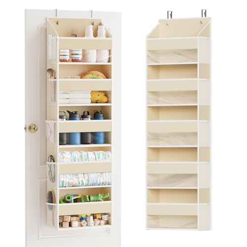 1 Pack Over The Door Organizer with 5 Large Pockets and 10 Mesh Side Pockets