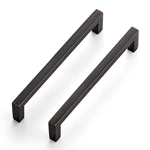 Oil Rubbed Bronze Cabinet Handles Solid Drawer Pulls 5 Inch 20 Pack