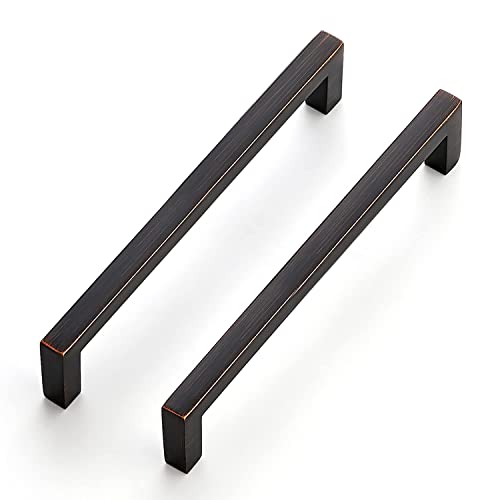 Oil Rubbed Bronze Cabinet Handles Solid Drawer Pulls 5 Inch 30 Pack (30 Count)