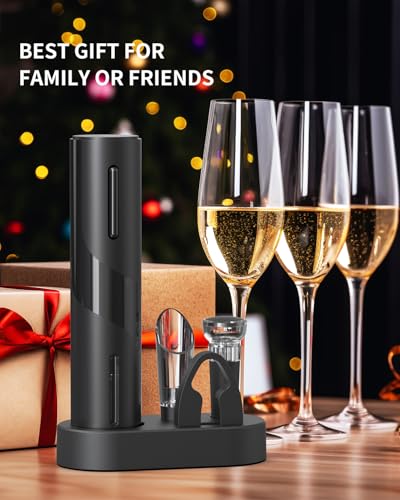 Electric Wine Bottle Opener Set Rechargeable Wine Corkscrew Cordless Wine Opener Gift Set with Charging Base