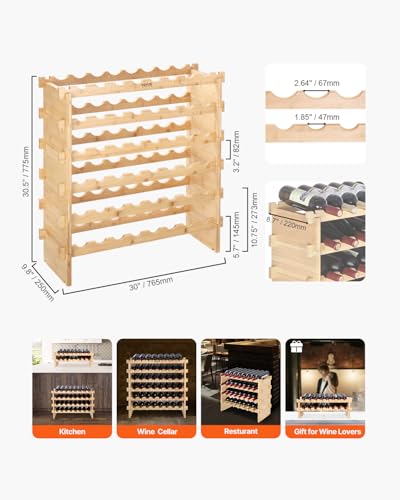 6 Tier 48 Bottles Stackable Modular Wine Rack (48 Count)