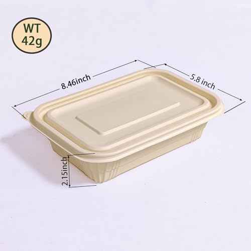 50 packs 30 oz Square Disposable Biodegradable containers (50 Count)