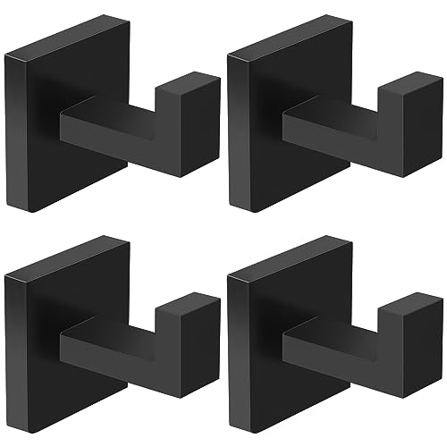 16 Pack Towel Hooks Hand Towel Holder Bathroom Robe Hanger Black (16 Count)