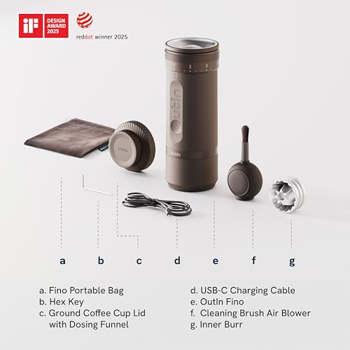 Fino Portable Electric Coffee Grinder with 28 Precise Grind Settings