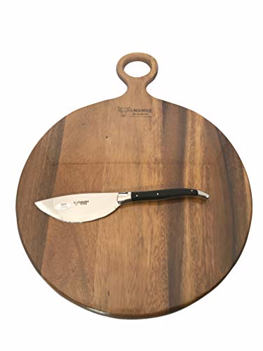 Laguiole en Aubrac Round Solid Maple Pizza Wood Cutting Board for Serving