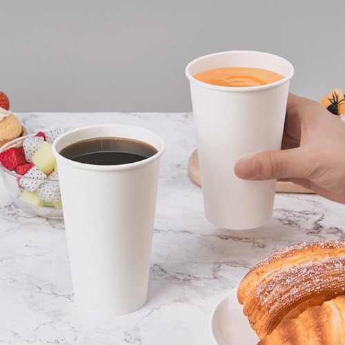 100 Pack 16 oz Disposable Paper Coffee Cups (100 Count)