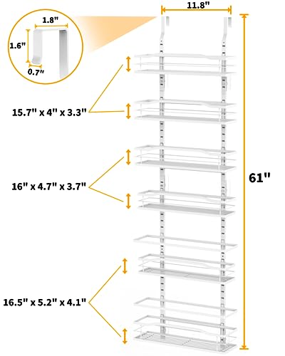 White 6 Tier Over Door Pantry Organizer