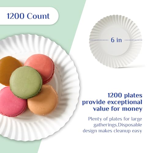 6 Inch Paper Plates (1200 Count)