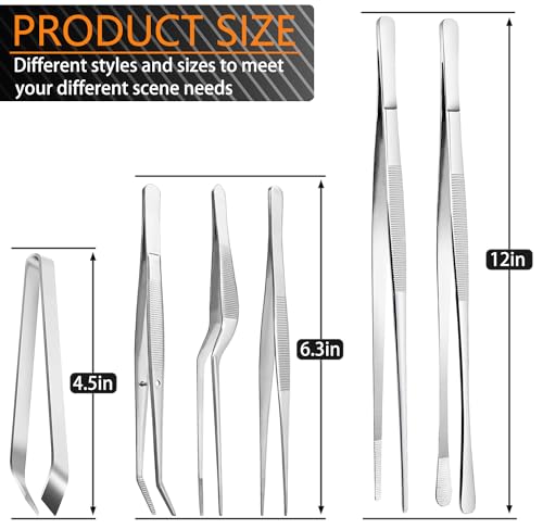 6 Pcs Cooking Tweezer Tongs (6 Count)