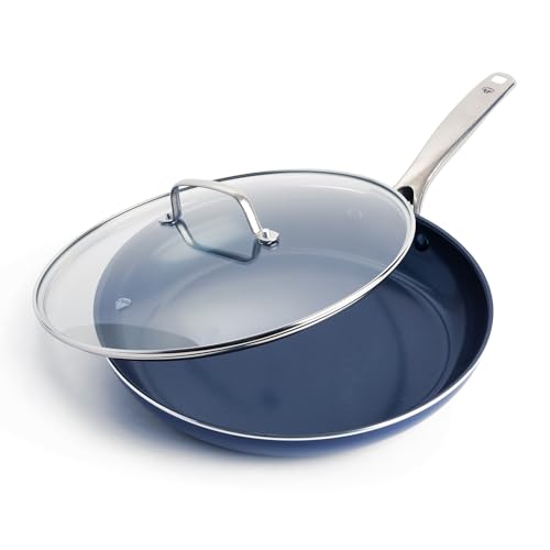 12" Diamond Ceramic Nonstick Frying Pan Skillet with Lid