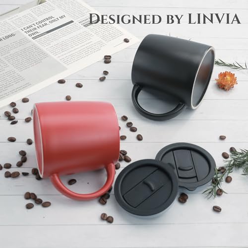 14 oz Ceramic Coffee Mug with Lid