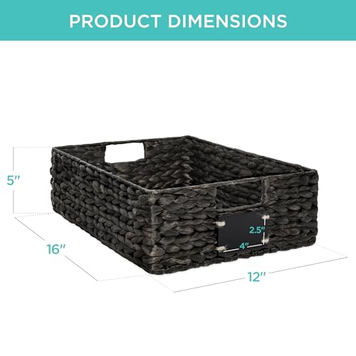 Set of 4 16x12in Large Water Hyacinth Pantry Baskets (4 Count)
