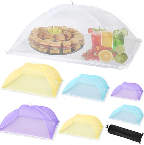 7 Pack Colorful Food Covers Food Tent for Outside Mesh to Keep Bugs away