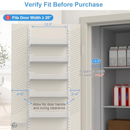 12.3" W Narrow Over the Door Pantry Organizer