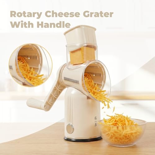 Rotary Cheese Grater 5 Blades Mandoline Slicer for Vegetable