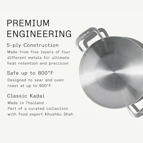 Cookware 10" Stainless Steel Kadai Pan
