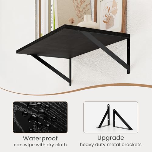 Black Deep Floating Shelves for Wall