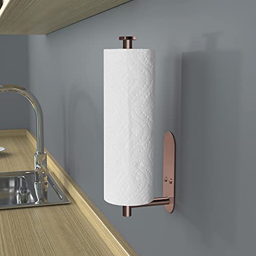 Adhesive Paper Towel Holder Under Cabinet Wall Mount for Kitchen Paper Towel (2 Count)