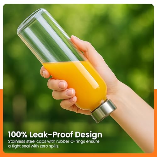 Clear Glass Bottles with Lids (4 Count)