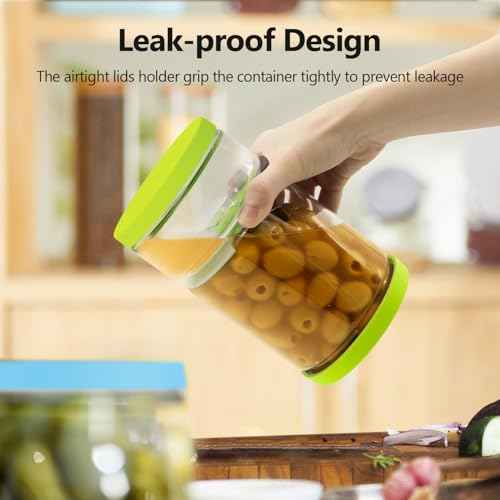 Glass Pickle Container with Strainer (2 Count)