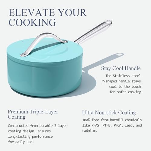 Premium Ceramic Sauce Pan with Lid