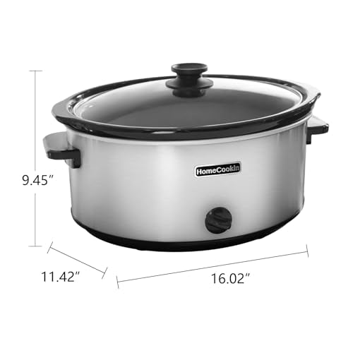 7 Quart Slow Cooker Oval Manual Pot Food Warmer with 3 Cooking Settings